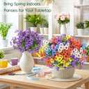 MACTING 24 Bundles Artificial Flowers for Outdoors Fake Outdoor Pansies Plants UV Resistant Plastic Flowers for Planters Window Front Door Porch Yard Patio Garden Home Spring Decorations(Mix Color)