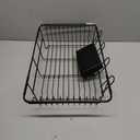 Dish Drying Rack in Sink - Expandable Stainless Steel Dish Rack Over The Sink, Kitchen Sink Drain Strainer with Cutlery Holder & Cup Holders, 15.4 x 11.3 x 6.6 Inch, Black
