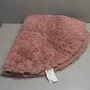 Pink Washable Fluffy Rugs for Bedroom Small Circle Faux Rabbit Shag Fur Area Rugs for Living Room Nursery Round Rug 3ft Rug