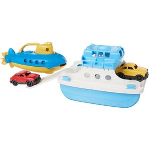 Green Toys Submarine Yellow and Ferry Boat Bundle