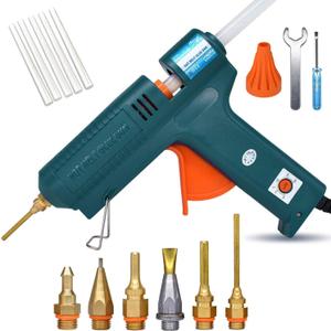 Full Size Hot Glue Gun, 150 Watts with 6 Copper Nozzles Temperature Adjustable Craft Repair Tool Professional Melting Glue Gun DIY Thermo Tool Include 5Pcs Highly Viscous Glue Sticks Luxury Set