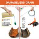 Drain Auger, Clog Remover with Drill Adapter, 25 Feet Flexible Plumbing Snake Use Manually or Powered for Kitchen, Bathroom and Shower Sink, Comes with Gloves (Orange)