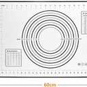 Rolling Pin and Silicone Baking Pastry Mat Set, Stainless Steel Dough Roller with Adjustable Thickness Rings, for Pizza, Pie, Pastries, Pasta, Cookies (Black)