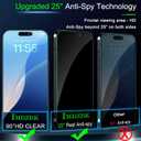 IMBZBK [Auto-Dust Removal] 3 Pack Privacy Screen Protector for iPhone 17 Pro [6.3 INCH] Anti Spy Private Accessories, Case Friendly Film, Military Grade Tempered Glass 3 Camera Lens Protector