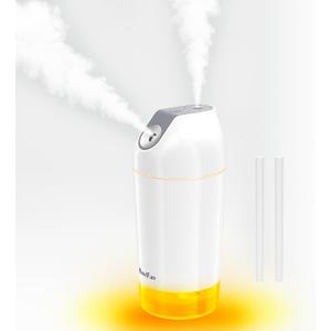 HandFan Small Portable Humidifier Rechargeable, 140ml/h Wireless Ultrasonic humidifier Battery Operated, Mini Personal Cordless Cool Mist Humidifiers, for Bedroom Office Travel Car Plants(Gray)