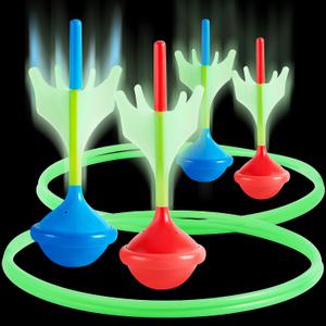 JOYIN Lawn Darts Game Set for Kids and Adults - Glow in The Dark Outdoor Lawn Games for Adults and Family, Soft Tip Darts Set for Kids Camping, Outside Yard, Large