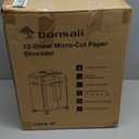 Bonsaii 12-Sheet Micro Cut Shredders for Home Office, 60 Minute P-4 Security Level Paper Shredder for CD, Credit Card, Mails, Staple, Clip, with Jam-Proof System & 4.2 Gal Pullout Bin C266-B