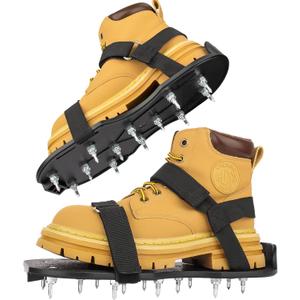 Epoxy Floor Spiked Shoes Fully Assembled Gunite Spiked Shoes with 3/4" Short Spikes for Garage Floor Epoxy, Overlays, Cover Installation,1 Pair (Black)