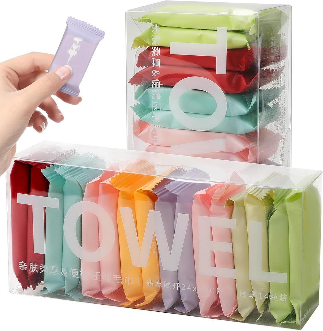 Disposable Compressed Towel, Thickened Portable Travel Towel and Camping Towel, Super Absorbent Compressed Towel Sheet, Reusable, Suitable for Vacation, Travel, Home Beauty, Outdoor Sports (32pcs)