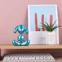 Small Balloon Dog Statue Home Decor, Yoga Dog Statue Ornament, Blue Balloon Dogs Figurines Crafts Cute Room Decor, Living Room Desktop Decorations, Animal Statues Shelf Decors