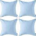 MIULEE Pack of 4 Decorative Outdoor Summer Pillow Covers Square Cushion Cases PU Coating Waterproof Throw Pillowcase Shell for Living Room Couch Sofa Garden Tent Park 18x18 Inch Light Blue
