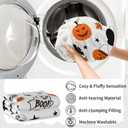 Luxury Halloween Throw Blanket - Cozy Pumpkin Ghost Bat Spider Web Print, Ultra Soft Flannel Plush Blanket for Couch, Sofa & Bed, Lightweight Warm Fall Decor, 40x30 Inches