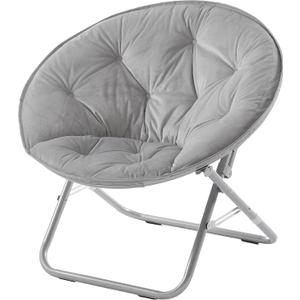 Urban Lifestyle Micromink Foldable Saucer Chair, Grey