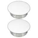 PATIKIL Chimney Hole Cap, 2 Pcs 125mm(5 Inch) Tightness Adjustable Round Stainless Steel Flue Hole Cover Stove Pipe Cap Pipe Cover for Kitchen Balcony Sewer, Silver Tone