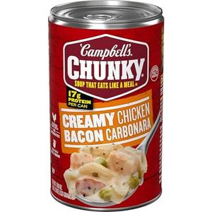 Pack of 3, Campbell's Chunky Creamy Chicken Bacon Carbonara Soup, 18.8 oz Can Best By: Sept 08, 2025