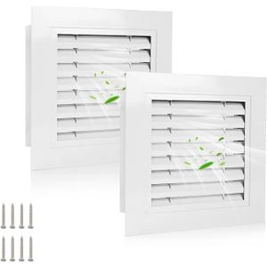 2pcs 18" x 18" Premium Aluminum Gable Vents with Screen, Paintable Design -Ideal for Attic and Shed Ventilation, Vent Opening 16"x16" (White 18" x 18"-2 Pack)