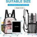 Busiuw Clear Backpack for Stadium Events Clear Backpack 12x12x6 with Front Pocket for Concert Sport Fashion Women Backpack Events Work Travel