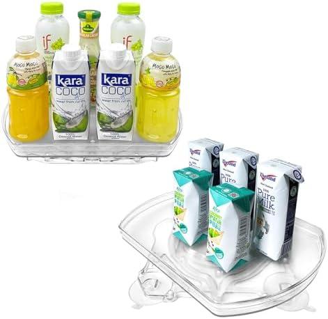 Incostar 360° Rotating Lazy Susan Turntable Organizer - Multifunctional Rectangular Organizer 11.8" x 8.7" for Refrigerator, Cabinet, Pantry, and Kitchen Countertop (2 Pack)