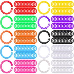 KFPPLXQ 240 Pcs Plastic Binder Rings Rainbow Index Card Ring Small Book Rings for Cards Document Stack School Home Office Use 0.78 Inch 10 Colors