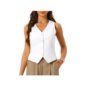 MakeMeChic Women's Tie Front Tank Top Sleeveless Ruffle Hem Crop Going Out Tops (White) X-Small