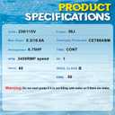 UST1072 Pool Pump Motor, 3/4 HP 115/230V Dual Voltage, 3450 RPM 56J C-Face, 5/8" 1045 Steel Shaft, ODP Protection, Fit for Century A.O. Smith/Hayward Super Pump/Max-Flo