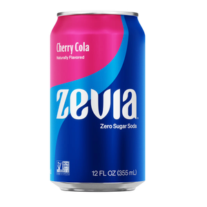 Zevia Zero Sugar Soda, Cherry Cola, 12 oz Cans (23-Pack) – Naturally Sweetened, Non-GMO Project Verified, Gluten-Free, Vegan