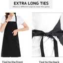 4 Pack Black Aprons, Black Apron with Pockets, Water and Oil Resistant for Women Men Cooking Kitchen Chef Apron