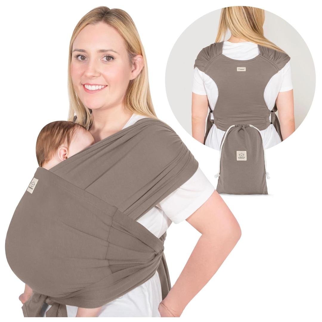 KeaBabies Baby Wrap Carrier Ring Sling - Easy to Wear, Adjustable D-Lite Baby Carrier Newborn to Toddler, Infant Carrying Shirt, Hands Free Bonding, Breathable Fabric Wearing Wrap (Copper Gray)