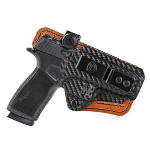 P365 X Macro Holster with Comfort Foam Pad, IWB Kydex and Leather Hybrid Holster for 9mm Sig Sauer P365 X Macro Pistol - Red Dot Optic Cut - Appendix Carry Holster for Inside Waistband Concealed Carry