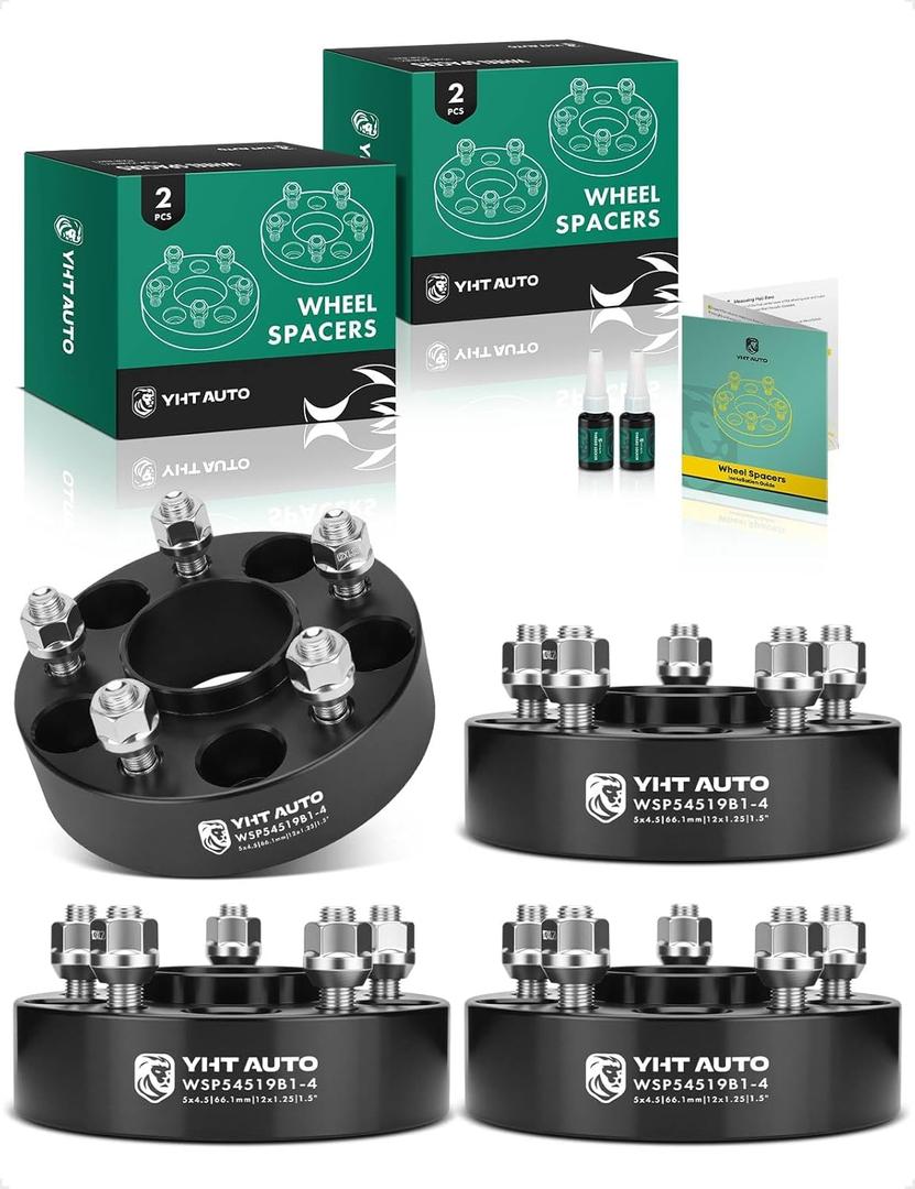 YHTAUTO 6x135 to 6x5.5 Wheel Adapters 1.25 Inch Compatible with Ford F-150 04-14, Jeep Grand Cherokee, Lincoln, Tire Spacers w/14x2.0 & 12.9 Grade Studs, 87.1mm Center Bore 6 Lug 4PCS