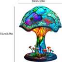 Creative Glass Resin Mushroom Table Lamp, 5.9 Inch Stained Glass Mini Night Light, Bohemian Decoration for Bedroom, Living Room, Home Office - Gifts