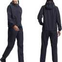 HOTSUIT Sauna Suit Women Machine Washable Sweat Sauna Jacket Pants Anti Rip Sweat Suits for Gym Workout, XS Black