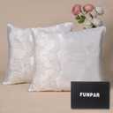 White Wedding Kneeling Pillow Cover Set of 2, 17 x 15 Premium Satin & Lace, Embroidered Nuestra Boda Kneeling Pillows,Cojines para Boda para Arrodillarse (Fundas)