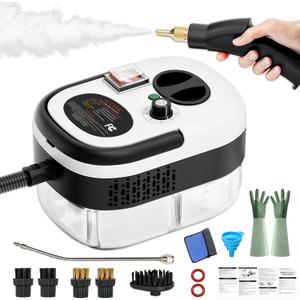 2500W Handheld Steam Cleaner,Portable Car Steamer For Auto Detailing,High-Temperature and Pressure Steam Cleaner For Home, Steam Cleaning Machine for Furniture,Kitchen,Grout,Floor,Tile (White)