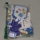 1/2 Birthday Half Trip Around the Sun Half Birthday Decorations - Banner Glitter Cake Topper Tassel Wood Bead High Chair Banner & Crown, Hat Halfway to One Baby Boy Girl Party Supplies (Planet Blue)