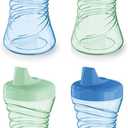 NUK Fun Grips Hard Spout Sippy Cup, 10 oz. | Easy to Hold, BPA Free, Spill Proof Toddler Cup, 4pk (Blue/Green)