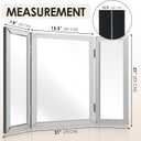 Houseables 3 Way Mirror, Trifold Mirror, Trifold Vanity, Three Way Folding, Tri Fold, For Braiding Hair, 3way, 3 Sided, Three Panel, Triple, Tabletop, Bathroom, Makeup, Self Haircut, 360, 21 x 31 Inch