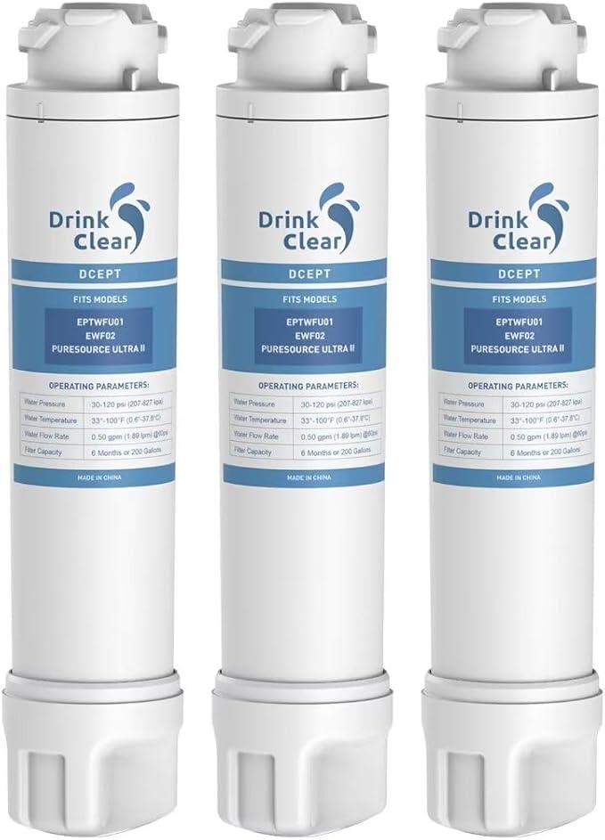 Compatible with Frigidaire EPTWFU01, Pure Source Ultra II, Pure Source Ultra 2, EWF02, 4562222, 012505454226, 807946701, Pack of 3