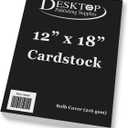 Black 12" x 18" Cardstock - 80lb Cover (216gsm) Thick Heavyweight Large Format Black Core Paper, Smooth Matte Black Sheets for Posters, Crafts, Photo Backing, Scrapbook- Inkjet/Laser Printer, 25 Pack