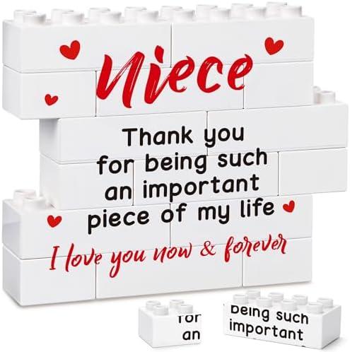Gifts for Niece Birthday Christmas Niece Gifts from Auntie Aunt Uncle, Xmas I Love You Niece Present from New Aunt Uncle, Niece Desk Plaque Decorations Signs