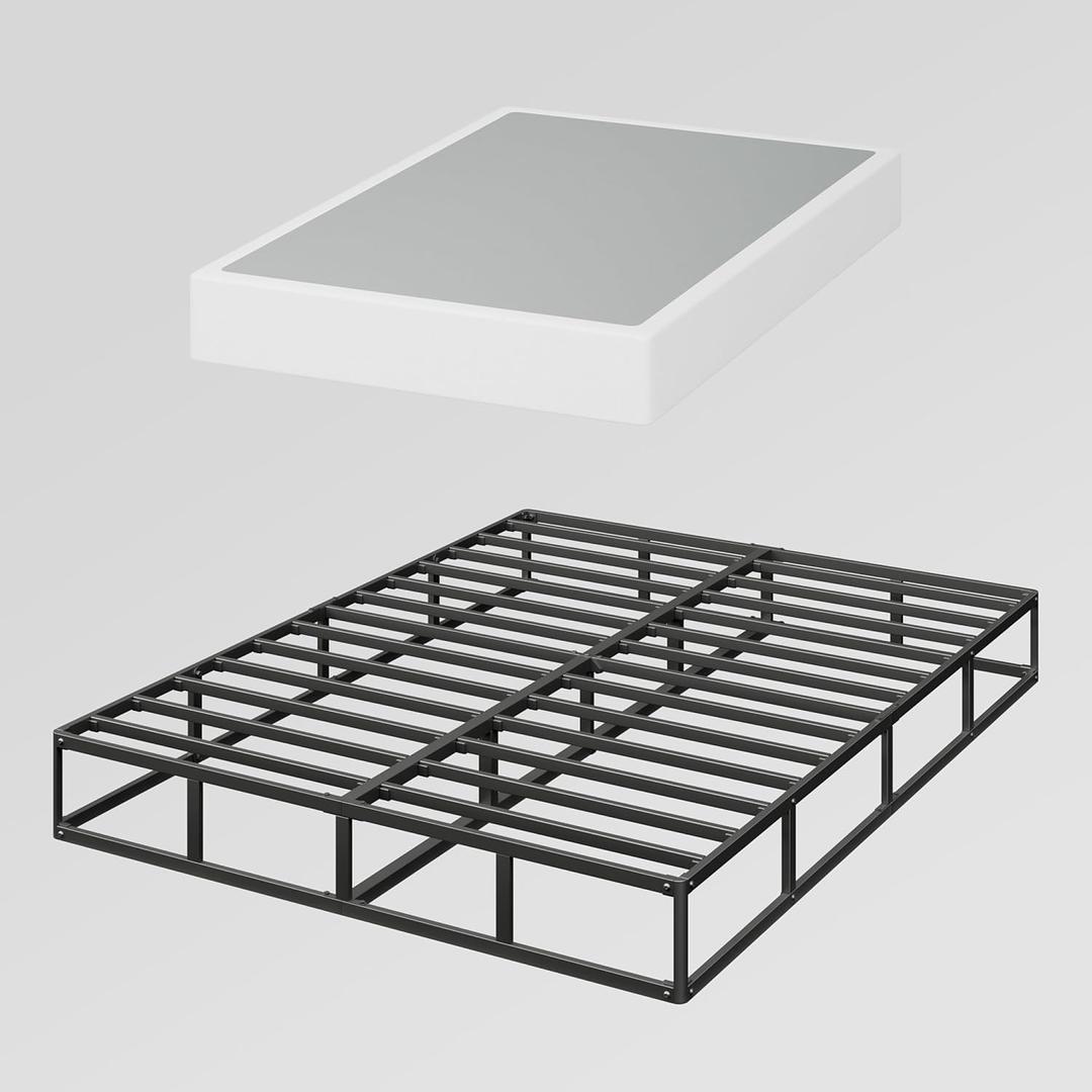 9 Inch King Box Spring, High Profile Metal Mattress Foundation, Easy Clean Cover, Heavy Duty, Noise Free, Easy Assembly