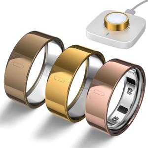 3 Pack Ring Cover Compatible with Oura Ring Gen 4/Gen 3 Horizon/Heritage, Upgraded Anti-Scratch TPU Protector for Men Women, NOT for Oura Ring 4 Ceramic (Size 7, Gold+AntiqueGold+RoseGold)