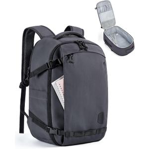 BAGSMART Travel Backpack Women, 15.6 Inch Carry On Backpack Flight Approved, TSA Approved Personal Item Travel Bag, Water Resistant Weekender Bag Luggage Daypack, Charcoal