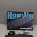 Hamile 2.4G&Bluetooth Wireless Keyboard - Light Up Keyboards with Wrist Rest - 8 Backlit Effects - Slim Rechargeable Silent with Holder for Windows, Mac, Black