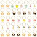 WILLBOND 18 Pieces Colorful Butterfly Hair Jewelry for Braids Gold Braid Hair Rings Clips Christmas Xmas Gifts Lock Dreadlock Braid Charms for Women Jewelry Summer Accessories(Classic Style)