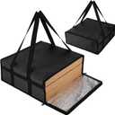 Bodaon Pizza Bags for Delivery 16" x 16" x 6" Compact Pizza Bag Holds Up to 3 Boxes, Foldable Thermal Carrier Cooler for Delivery Drivers