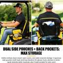 Upgraded Tractor Seat Cover,Lawn Mower Seat Cover,Compatible with John Deere, Cub Cadet,Kubota,Riding Mower Seat Cover with Pouch,Weatherproof 600D Heavy Duty (Medium)