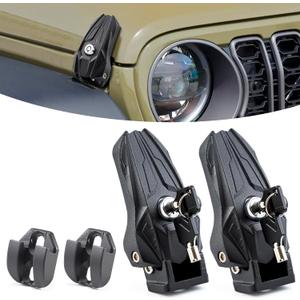 2026 Upgraded Locking Hood Latch with Keys - Anti-Theft, Dust & Water Resistant Design - Compatible with 2007-2018 Jeep Wrangler JK & 2018-2026 Jeep Wrangler JL/JLU & Gladiator JT