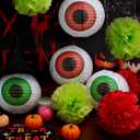 2 x 14Pcs Halloween Eyeballs Hanging Paper Lanterns Party Decorations with Hooks and Ropes Halloween Spooky Decor for Home Garden Patio Outdoor Indoor