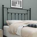 Victorian Metal Headboards, Adjustable Height Iron Frame, Rustic Farmhouse Style, Elegant and Durable Design, Easy Assembly, Universal Fit for Kids & Adults, Queen Size, Black Finish